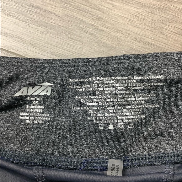 Women's Avia XS 0 2 Shorts Bike Leggings Active Purple Black Drawstring Stretch - Picture 6 of 6